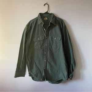 Cabelas green flannel shirt